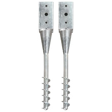Grondpinnen 2 St 7X7X56 Cm Gegalvaniseerd Staal Zilverkleurig 7 x 7 x 56 cm