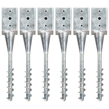 Grondpinnen 6 St 9X9X56 Cm Gegalvaniseerd Staal Zilverkleurig 9 x 9 x 56 cm