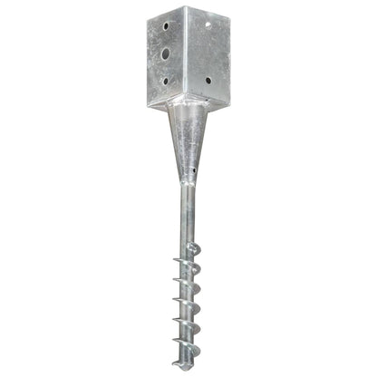 Grondpinnen 6 St 9X9X56 Cm Gegalvaniseerd Staal Zilverkleurig 9 x 9 x 56 cm