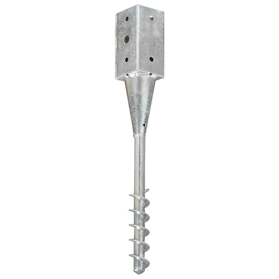 Grondpinnen 2 St 10X10X57 Cm Gegalvaniseerd Staal Zilverkleurig 10 x 10 x 57 cm