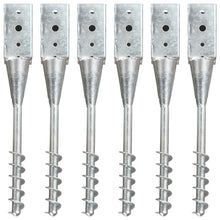 Grondpinnen 6 St 10X10X57 Cm Gegalvaniseerd Staal Zilverkleurig 10 x 10 x 57 cm