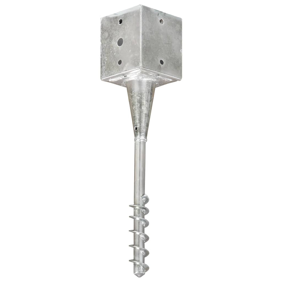 Grondpinnen 2 St 12X12X56 Cm Gegalvaniseerd Staal Zilverkleurig 12 x 12 x 56 cm