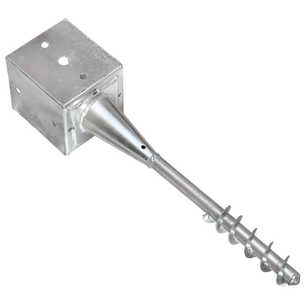 Grondpinnen 2 St 12X12X56 Cm Gegalvaniseerd Staal Zilverkleurig 12 x 12 x 56 cm