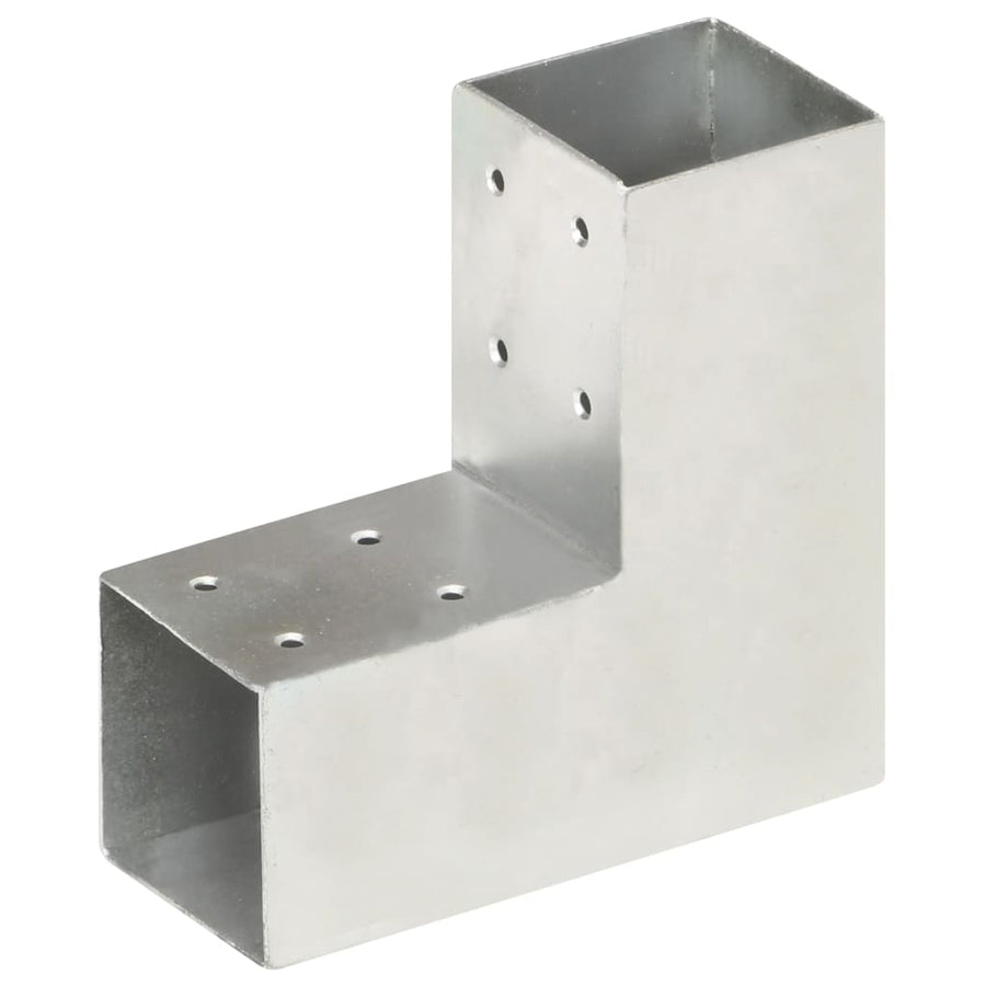 Paalverbindingen 4 st L-vorm 71x71 mm gegalvaniseerd metaal 71 x 71 cm L-vorm