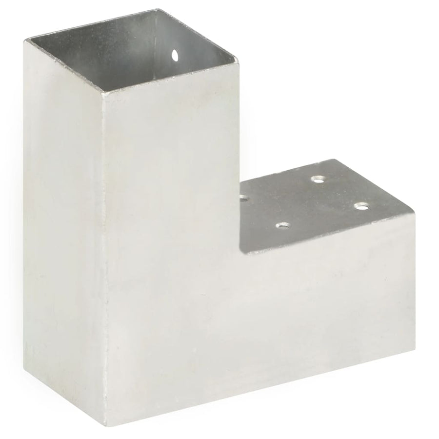 Paalverbindingen 4 st L-vorm 71x71 mm gegalvaniseerd metaal 71 x 71 cm L-vorm