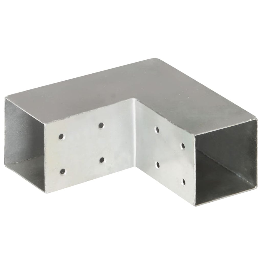 Paalverbindingen 4 st L-vorm 71x71 mm gegalvaniseerd metaal 71 x 71 cm L-vorm