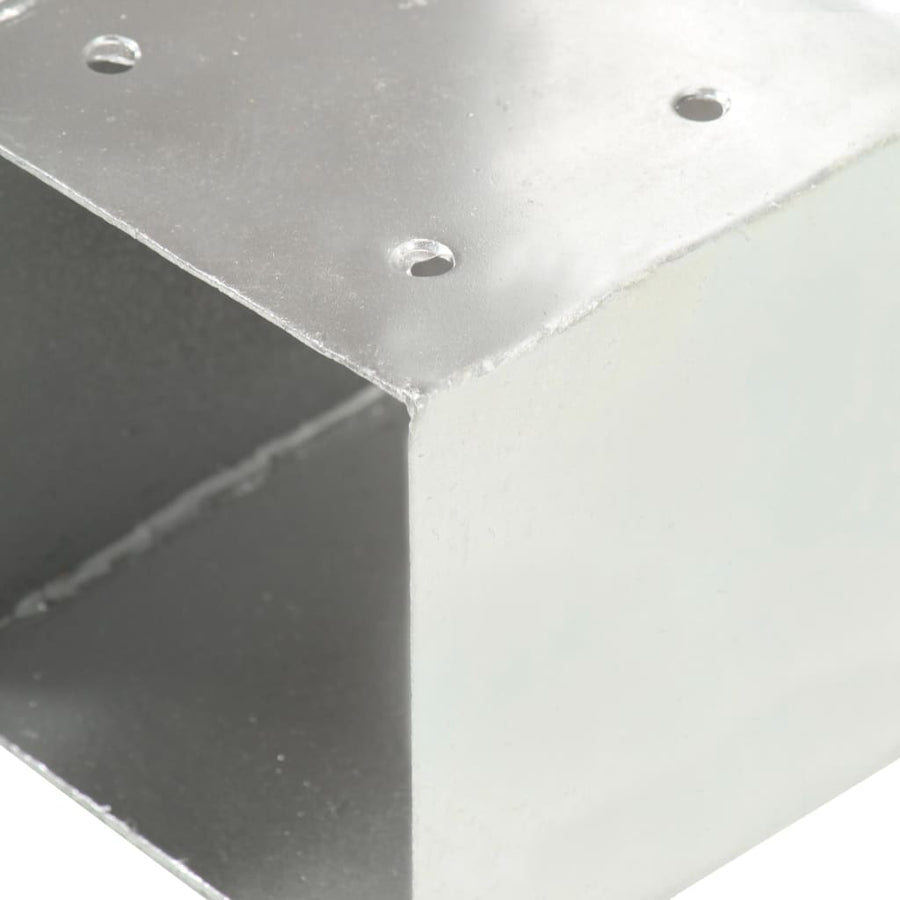 Paalverbindingen 4 st T-vorm 71x71 mm gegalvaniseerd metaal 71 x 71 mm T-vorm