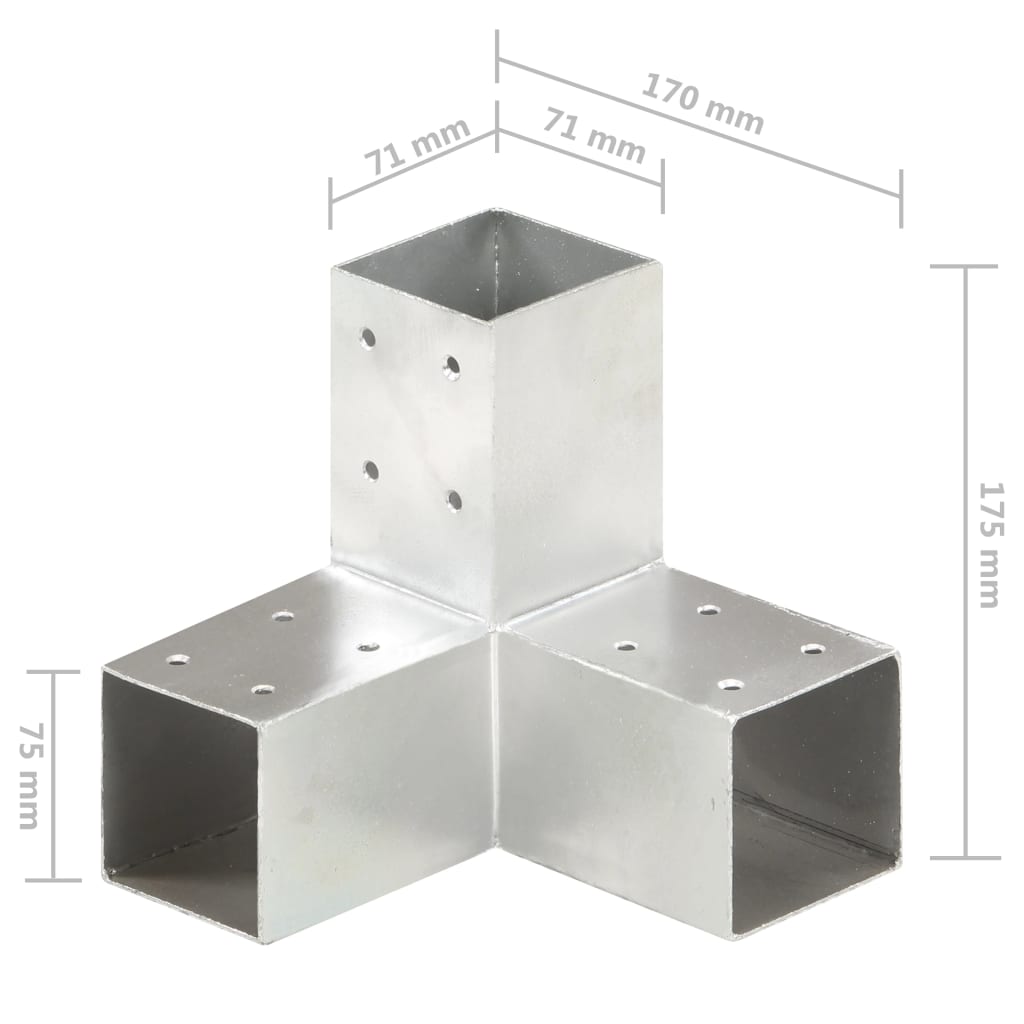 Paalverbinding Y-Vorm 71X71 Mm Gegalvaniseerd Metaal 71 x 71 mm