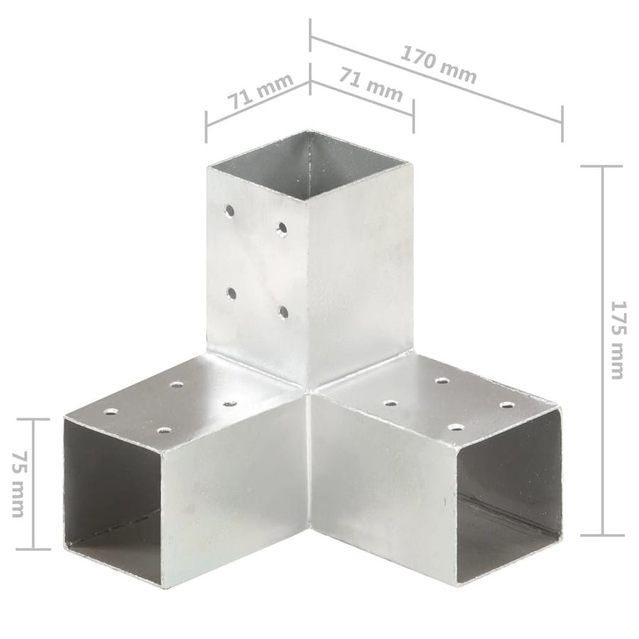 Paalverbinding Y-Vorm 71X71 Mm Gegalvaniseerd Metaal 71 x 71 mm