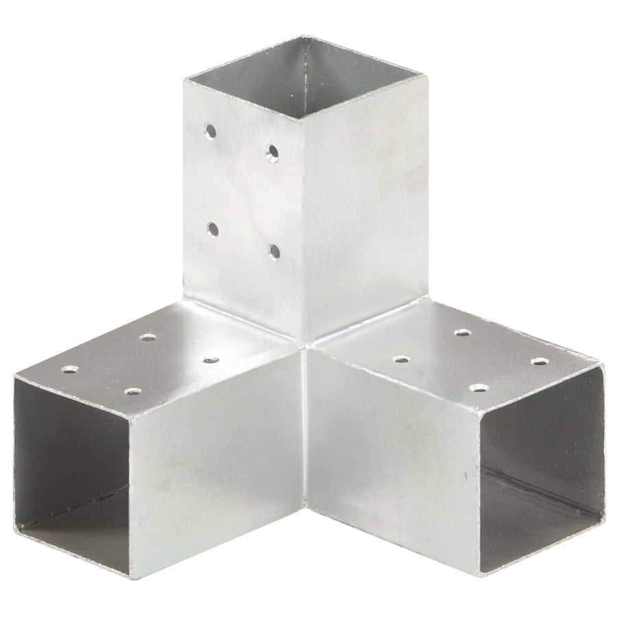 Paalverbindingen 4 St Y-Vorm 71X71 Mm Gegalvaniseerd Metaal 71 x 71 mm
