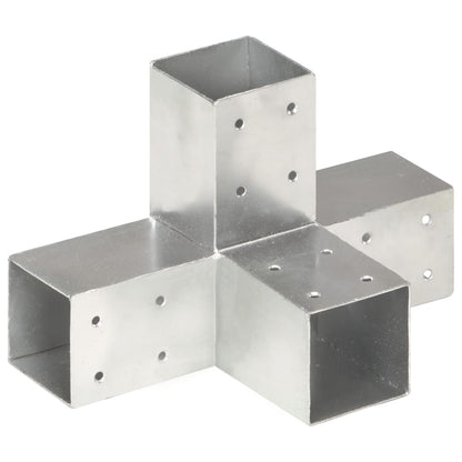 Paalverbindingen 4 st X-vorm 71x71 mm gegalvaniseerd metaal