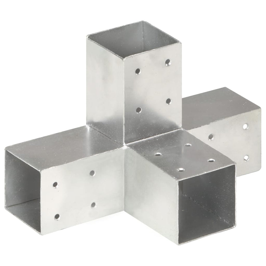 Paalverbindingen 4 st X-vorm 71x71 mm gegalvaniseerd metaal