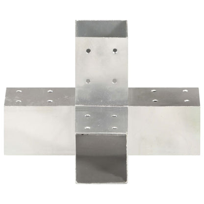 Paalverbindingen 4 st X-vorm 71x71 mm gegalvaniseerd metaal