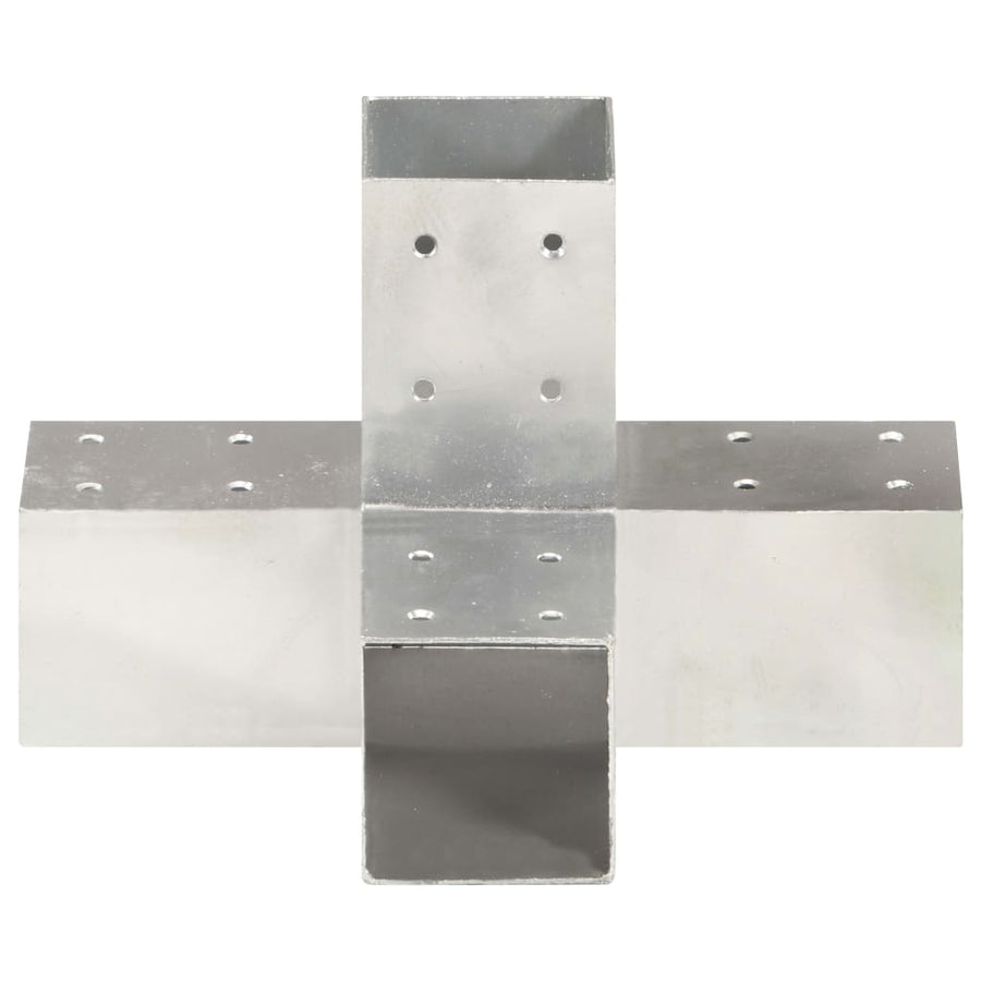 Paalverbindingen 4 st X-vorm 71x71 mm gegalvaniseerd metaal
