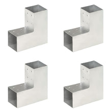 Paalverbindingen 4 st L-vorm 81x81 mm gegalvaniseerd metaal 81 x 81 mm L-vorm