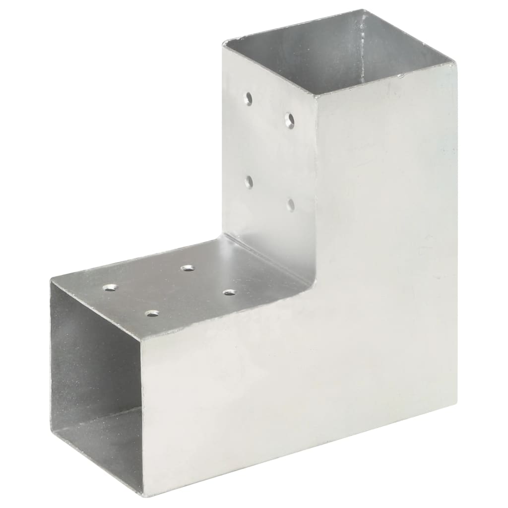 Paalverbindingen 4 st L-vorm 81x81 mm gegalvaniseerd metaal 81 x 81 mm L-vorm