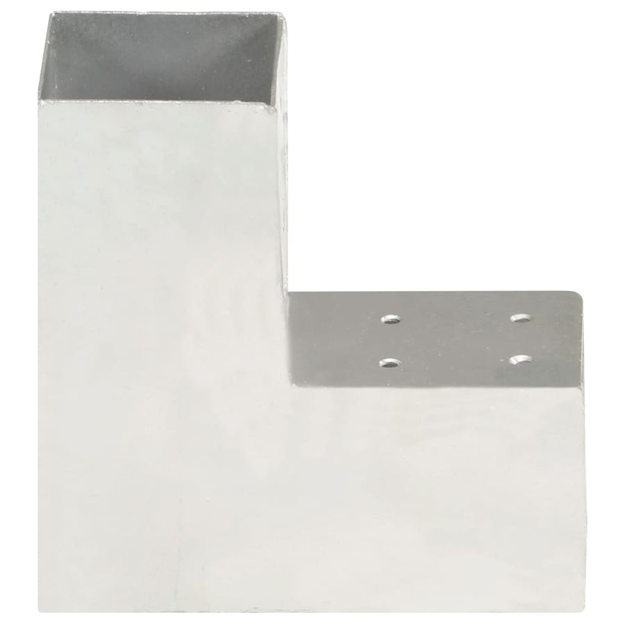 Paalverbindingen 4 st L-vorm 81x81 mm gegalvaniseerd metaal 81 x 81 mm L-vorm
