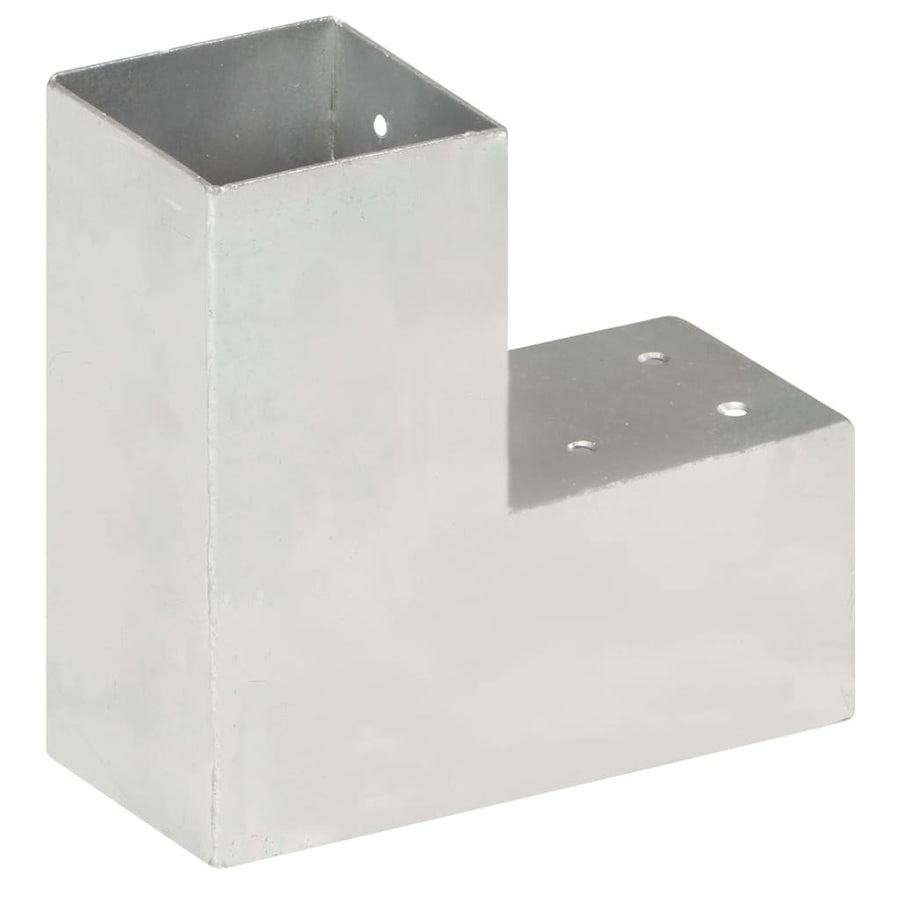 Paalverbindingen 4 st L-vorm 81x81 mm gegalvaniseerd metaal 81 x 81 mm L-vorm