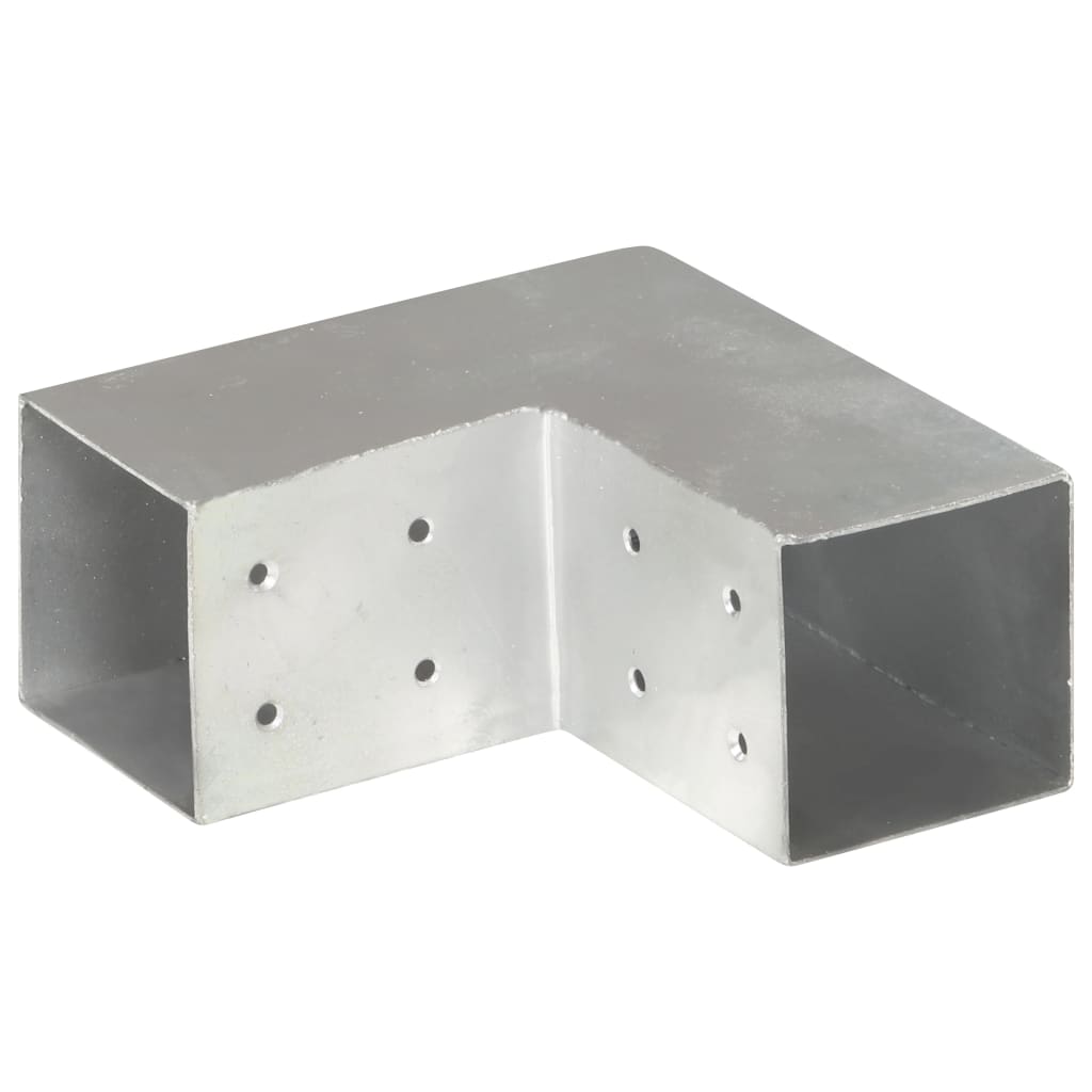 Paalverbindingen 4 st L-vorm 81x81 mm gegalvaniseerd metaal 81 x 81 mm L-vorm