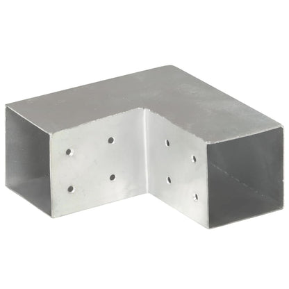 Paalverbindingen 4 st L-vorm 81x81 mm gegalvaniseerd metaal 81 x 81 mm L-vorm