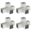 Paalverbindingen 4 st X-vorm 81x81 mm gegalvaniseerd metaal