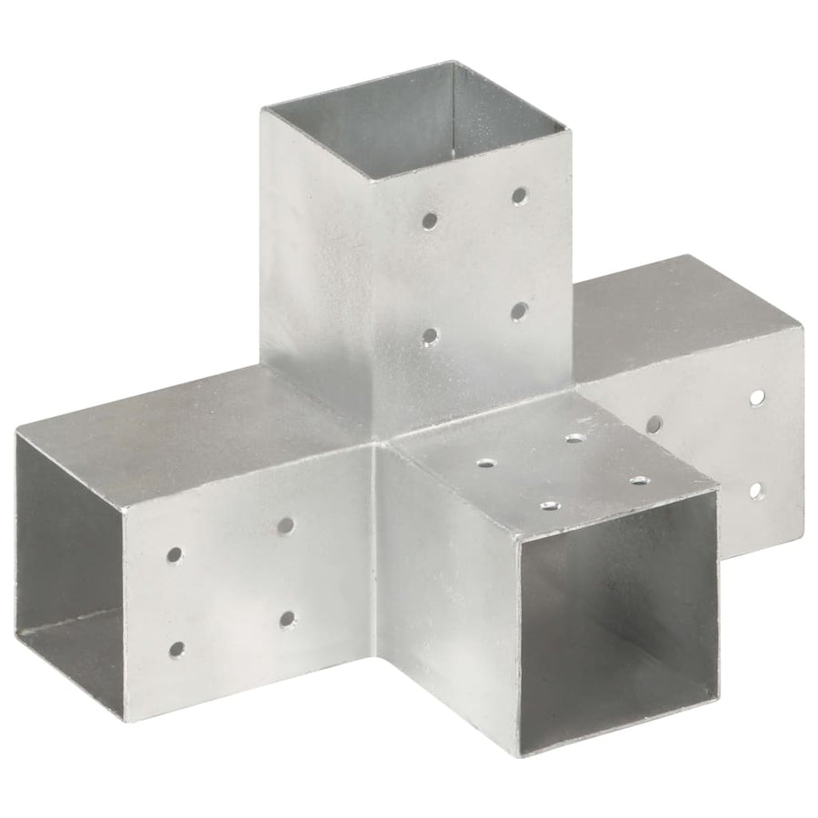 Paalverbindingen 4 St X-Vorm 81X81 Mm Gegalvaniseerd Metaal 81 x 81 mm