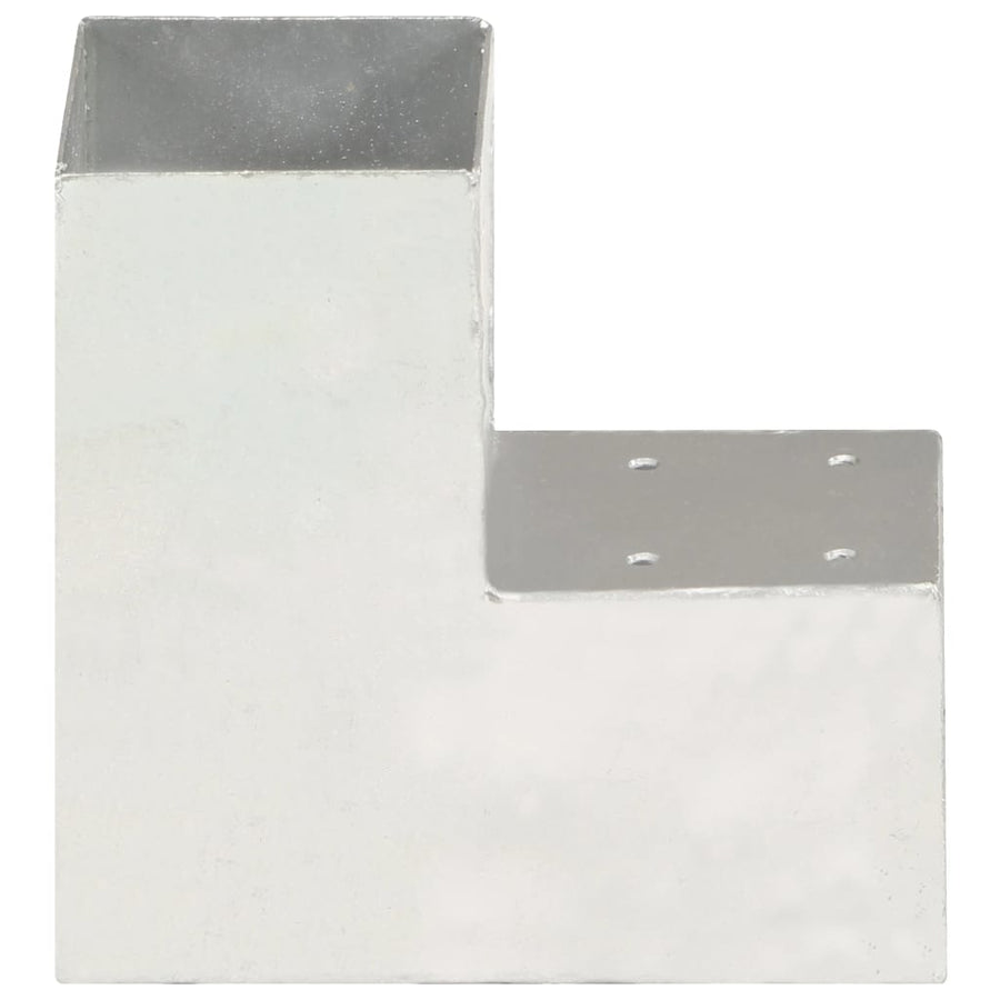 Paalverbindingen 4 st L-vorm 91x91 mm gegalvaniseerd metaal 91 x 91 mm L-vorm