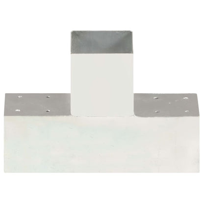Paalverbindingen 4 st T-vorm 91x91 mm gegalvaniseerd metaal