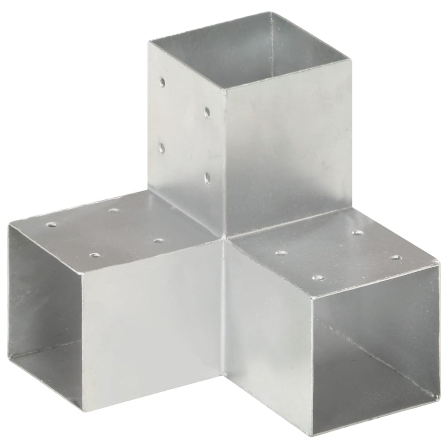 Paalverbindingen 4 St Y-Vorm 91X91 Mm Gegalvaniseerd Metaal 91 x 91 mm