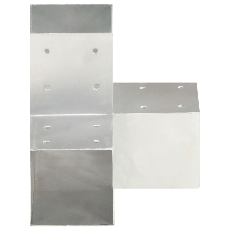 Paalverbindingen 4 St Y-Vorm 91X91 Mm Gegalvaniseerd Metaal 91 x 91 mm