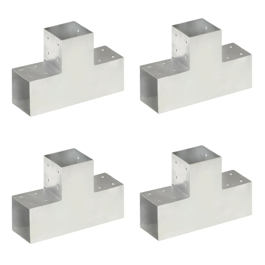 Paalverbindingen 4 St T-Vorm 101X101 Mm Gegalvaniseerd Metaal 101 x 101 mm