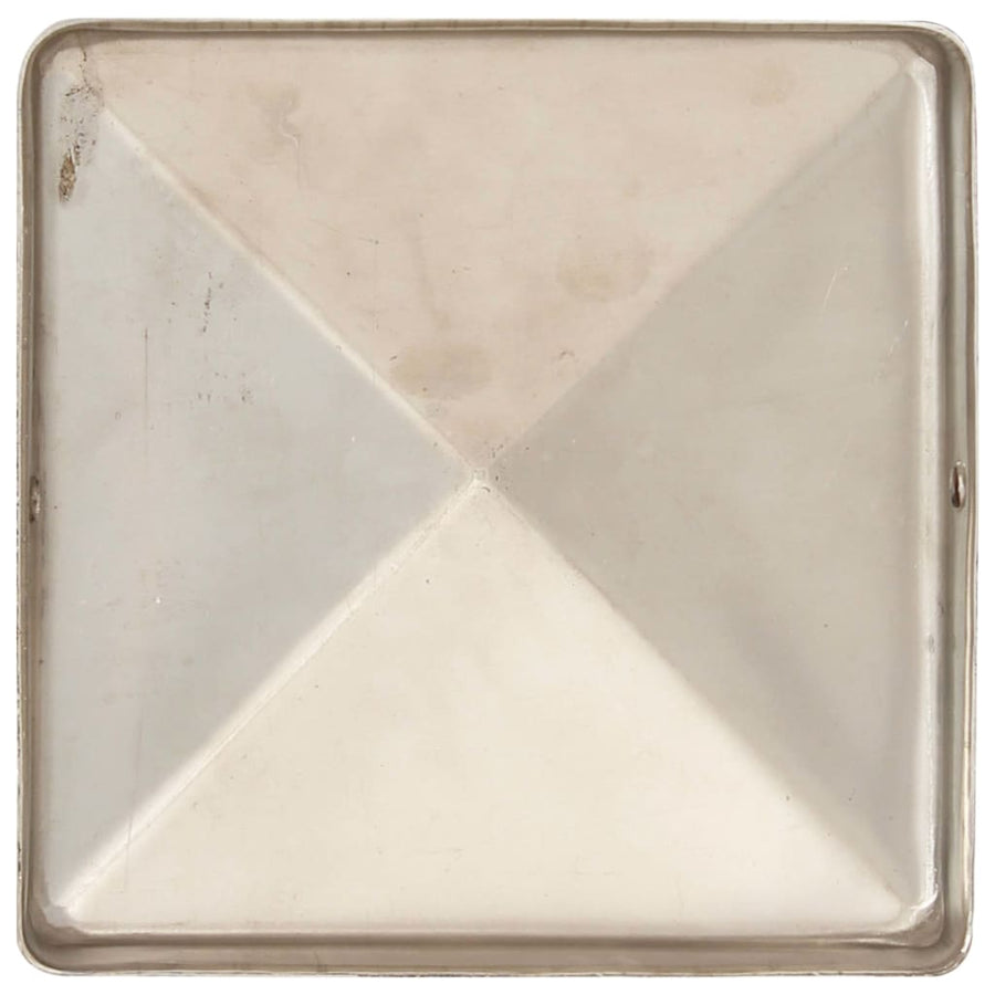 Paalkappen 6 st piramide 81x81 mm roestvrij staal