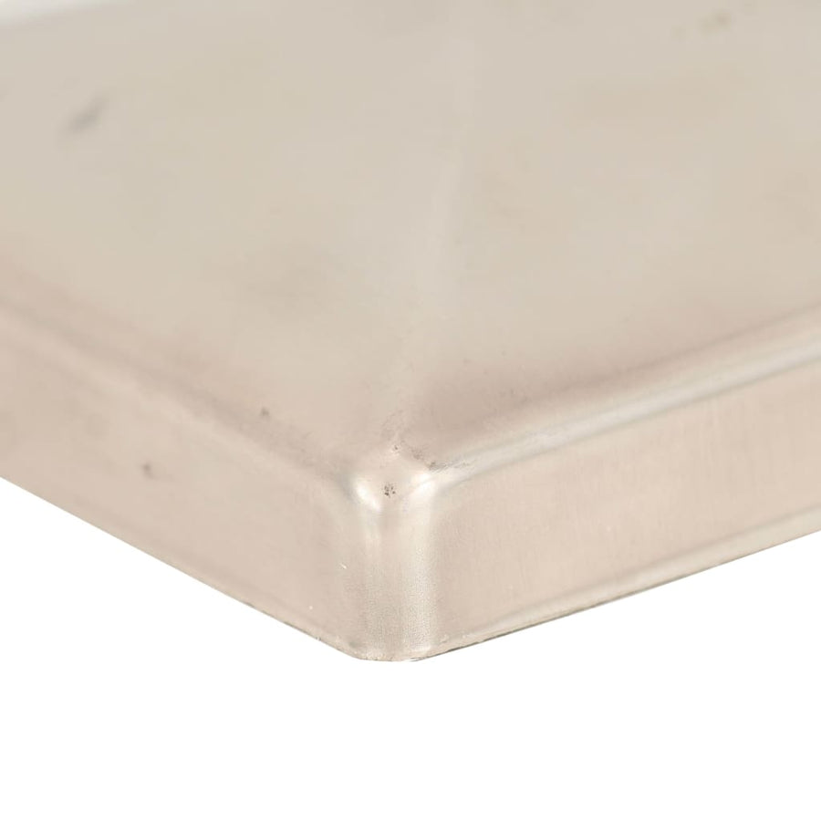 Paalkappen 6 st piramide 81x81 mm roestvrij staal