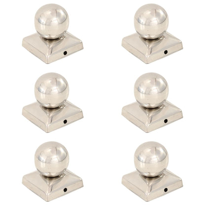 Paalkappen 6 St Bol 71X71 Mm Roestvrij Staal 71 x 71 mm
