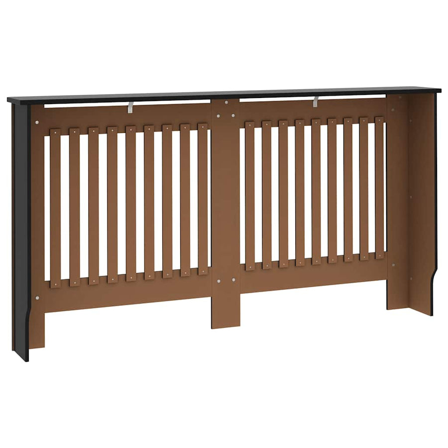 Radiatorombouw 152x19x81,5 cm bewerkt hout zwart