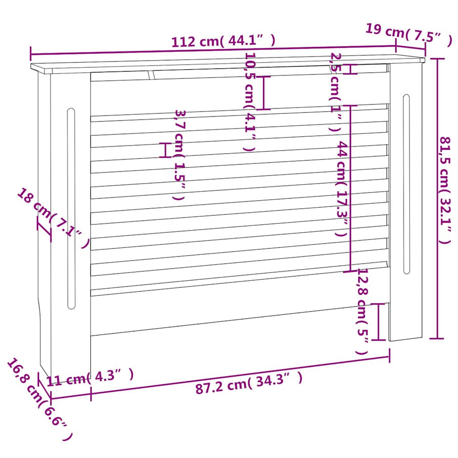 Radiatorombouw 112X19X81,5 Cm Mdf Antraciet