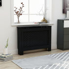 Radiator cover 112x19x81.5 cm MDF black