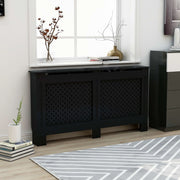 Radiatorombouw 152x19x81,5 cm MDF zwart honingraat