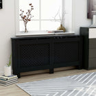 Radiatorombouw 172x19x81,5 cm MDF zwart honingraat