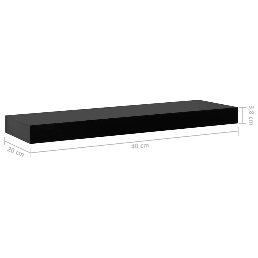 Wandplanken Zwevend 40X0X3,8 Cm Zwart 40 x 20 x 3.8 cm