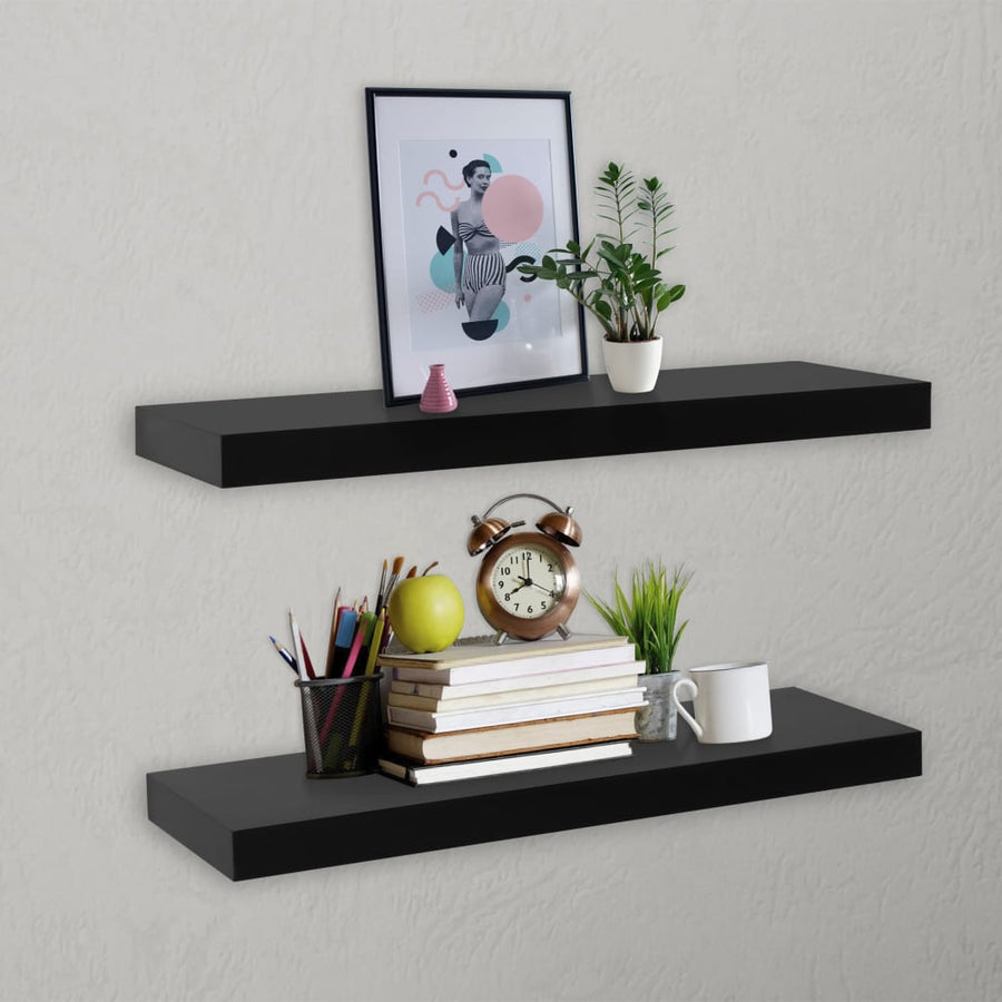 Wandschappen Zwevend 60X0X3,8 Cm Zwart 60 x 20 x 3.8 cm
