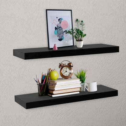 Wandschappen Zwevend 80X0X3,8 Cm Zwart 80 x 20 x 3.8 cm