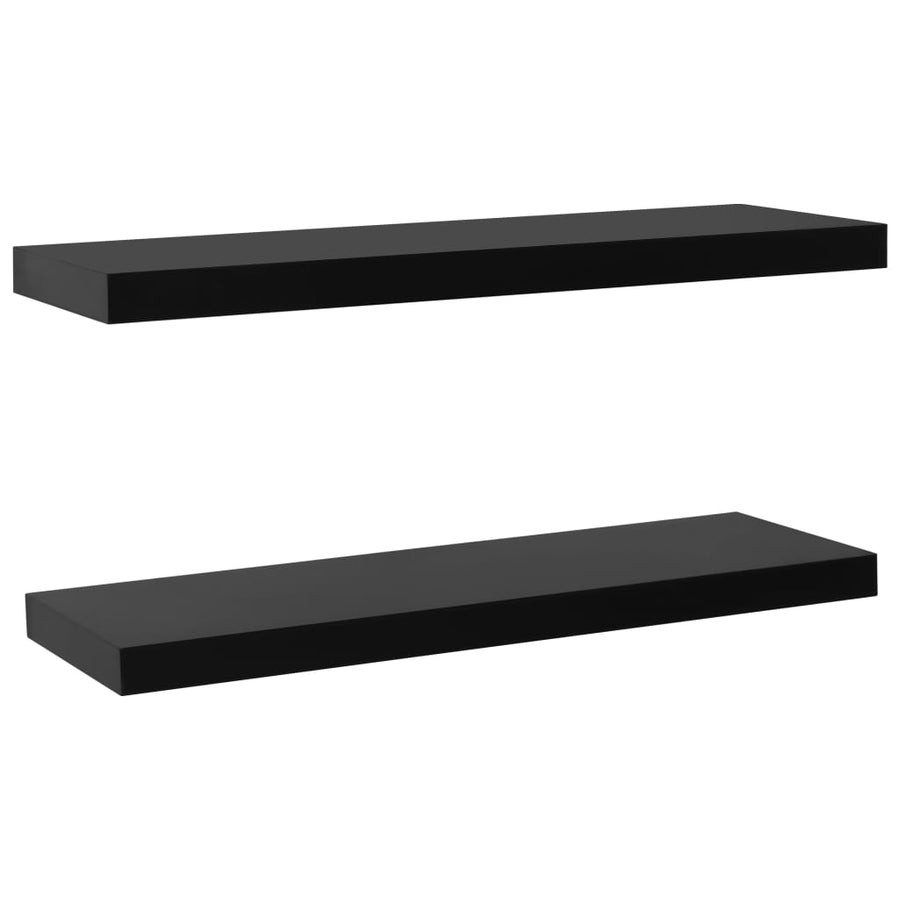 Wandschappen Zwevend 100X0X3,8 Cm Zwart 100 x 20 x 3.8 cm