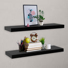 Floating wall shelves 2 pcs 100x20x3.8 cm black