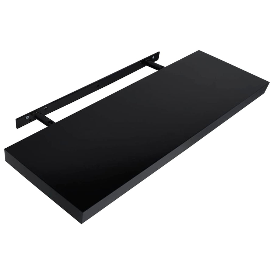 Wandschappen Zwevend 10X0X3,8 Cm Zwart 120 x 20 x 3.8 cm
