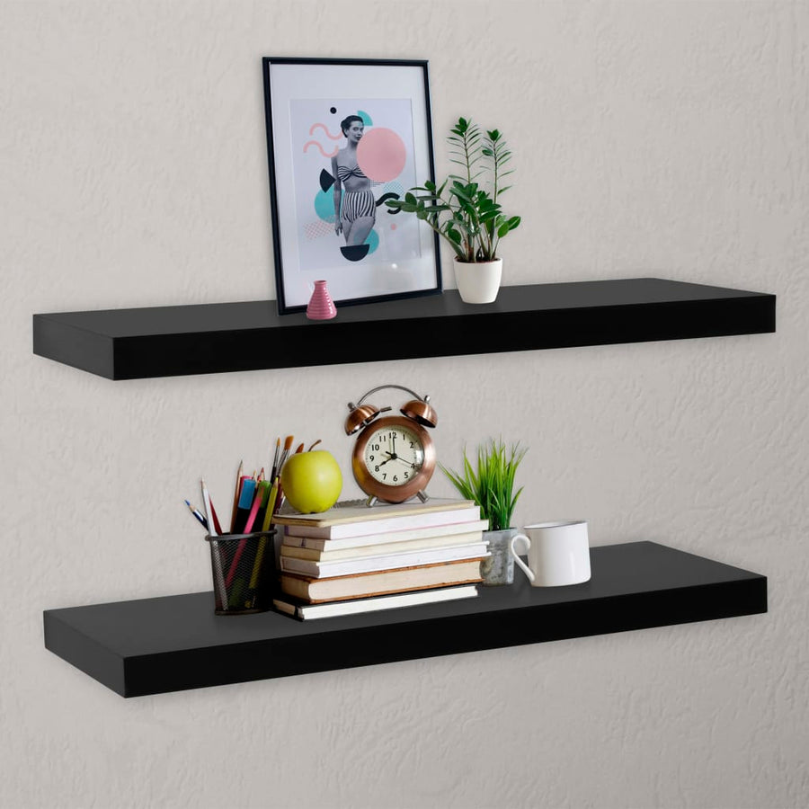 Wandschappen Zwevend 10X0X3,8 Cm Zwart 120 x 20 x 3.8 cm