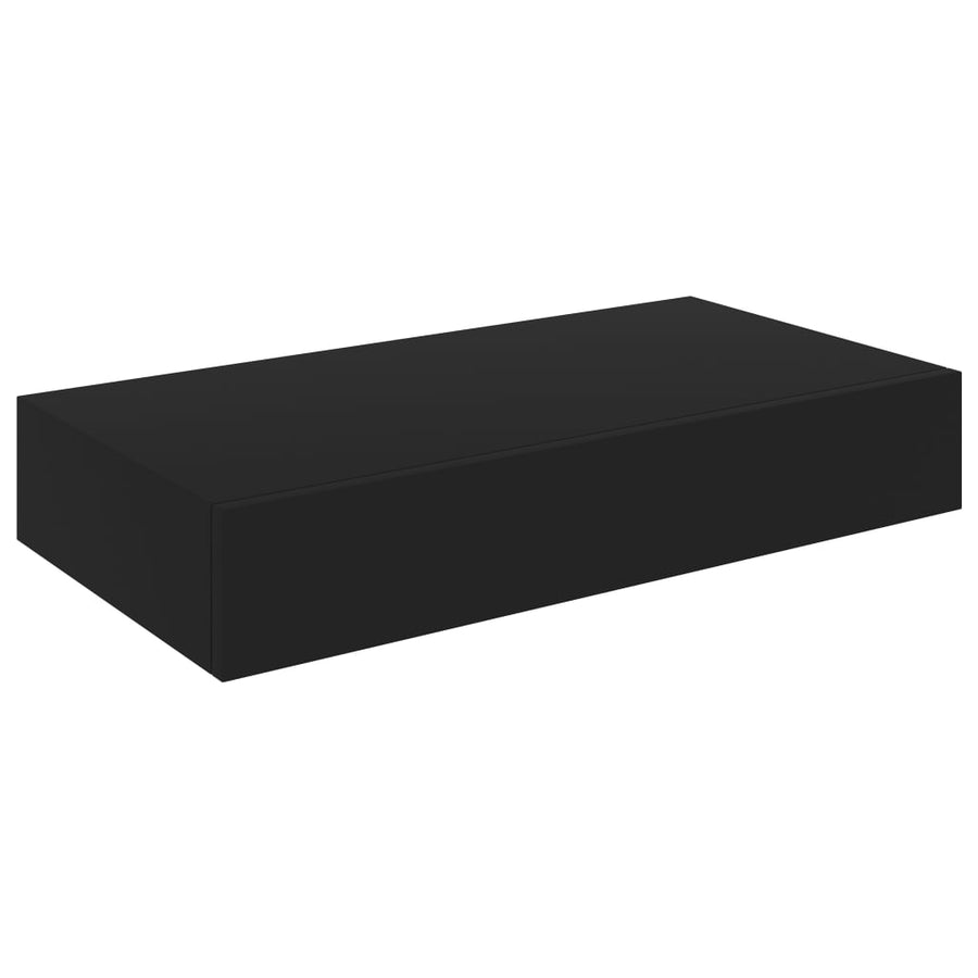 Wandschap Met Lade Zwevend Zwart 48 x 25 x 8 cm