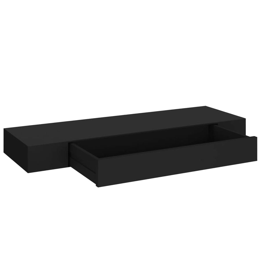 Wandschap Met Lade Zwevend Zwart 80 x 25 x 8 cm