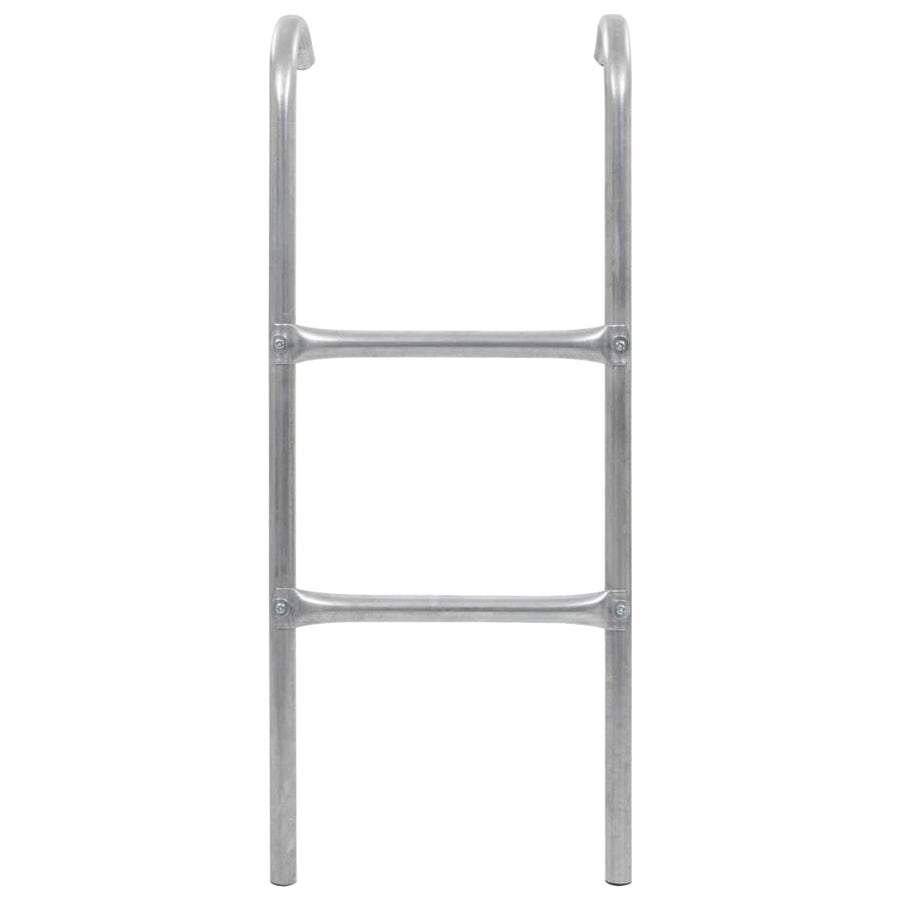 Trampolineladder Met 2 Sporten Staal Zilverkleurig 72 cm
