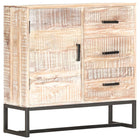 Dressoir 73X30X75 Cm Massief Acaciahout Wit